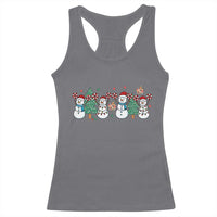 Funny Christmas Cheer Gift Racerback Tank Top Santa Snowman Cheerleaders - Wonder Print Shop