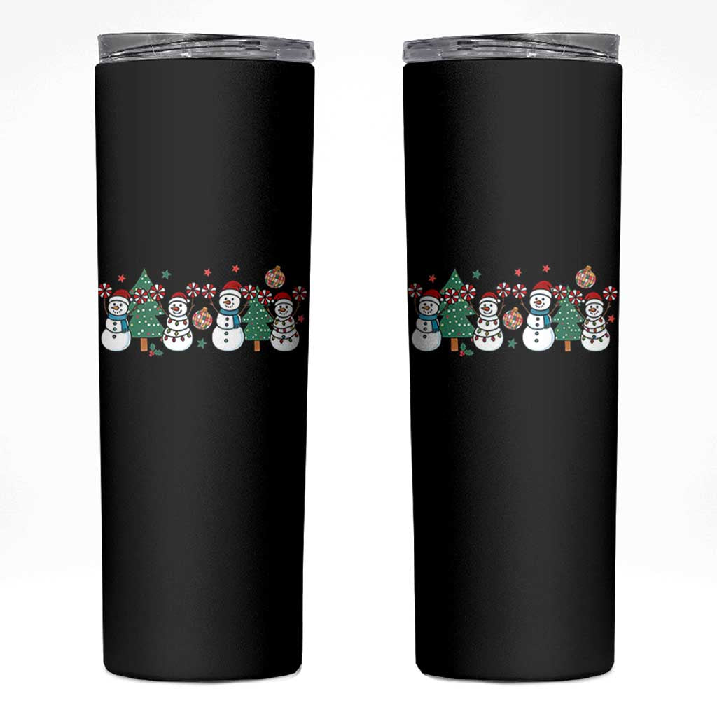 Funny Christmas Cheer Gift Skinny Tumbler Santa Snowman Cheerleaders - Wonder Print Shop