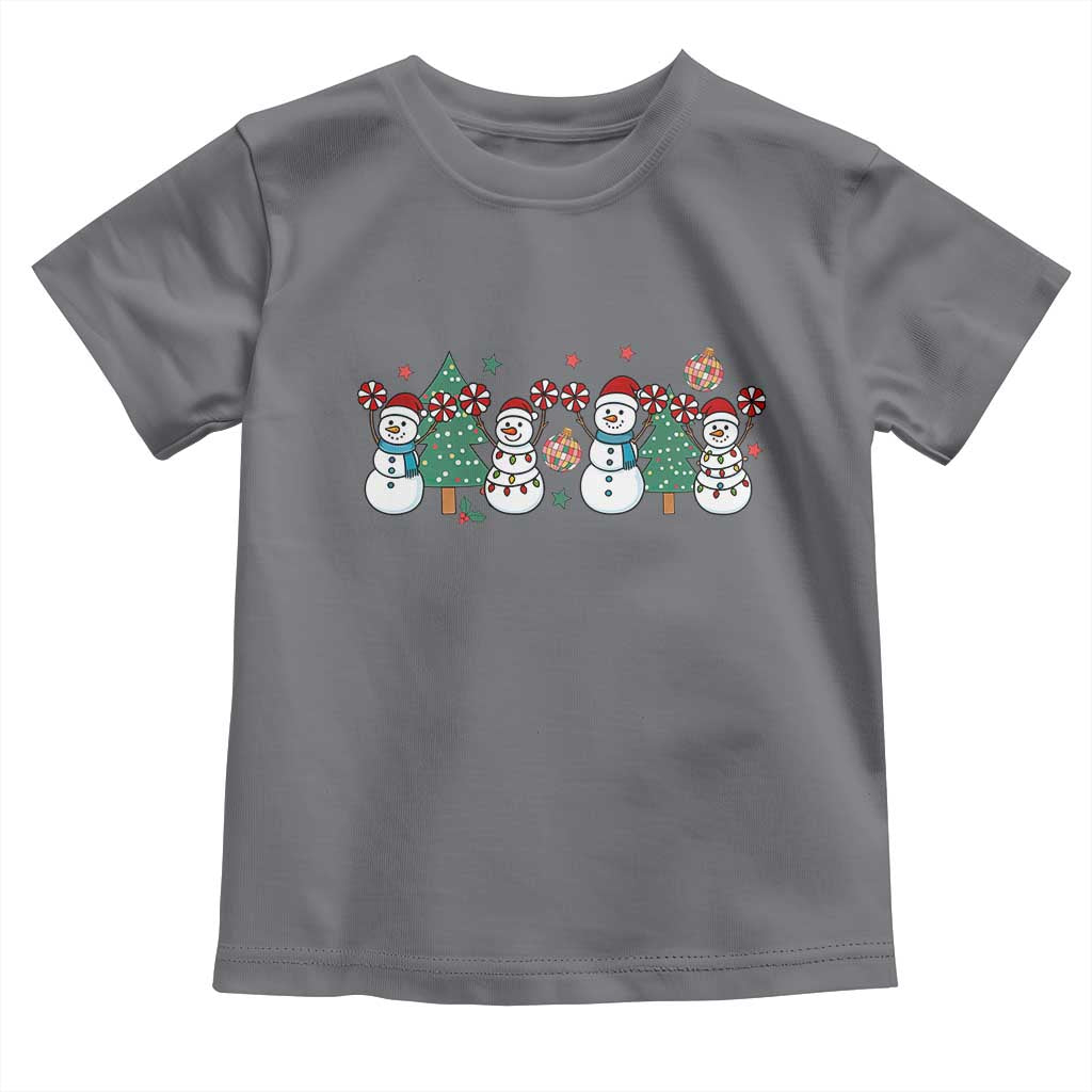 Funny Christmas Cheer Gift Toddler T Shirt Santa Snowman Cheerleaders - Wonder Print Shop
