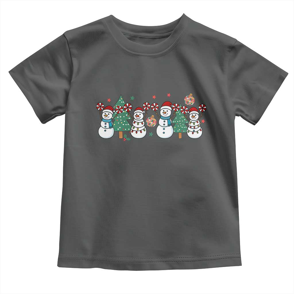 Funny Christmas Cheer Gift Toddler T Shirt Santa Snowman Cheerleaders - Wonder Print Shop