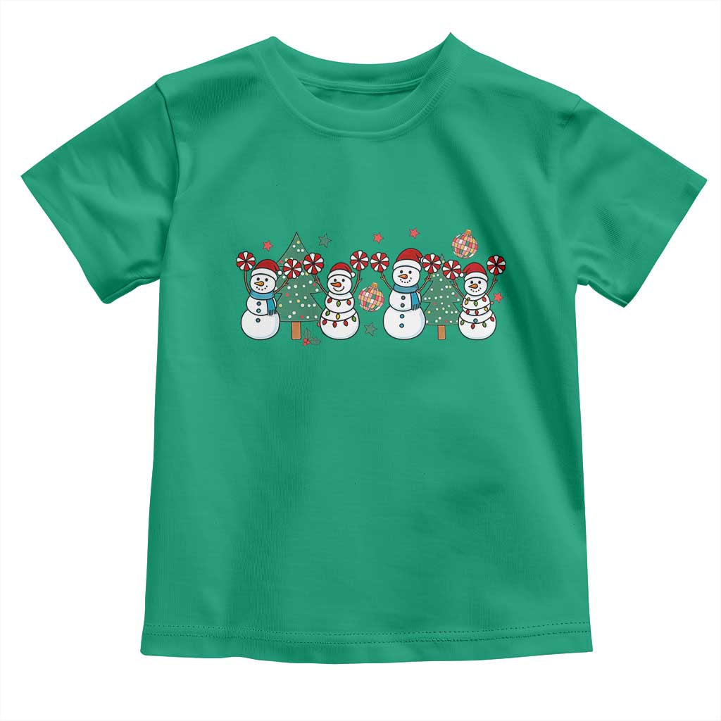 Funny Christmas Cheer Gift Toddler T Shirt Santa Snowman Cheerleaders - Wonder Print Shop