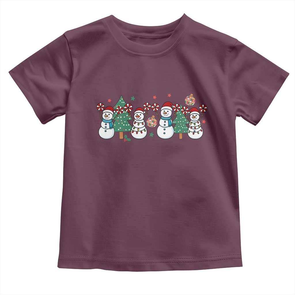 Funny Christmas Cheer Gift Toddler T Shirt Santa Snowman Cheerleaders - Wonder Print Shop