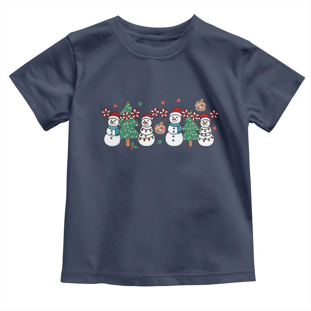 Funny Christmas Cheer Gift Toddler T Shirt Santa Snowman Cheerleaders - Wonder Print Shop
