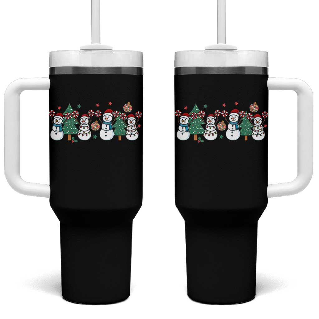 Funny Christmas Cheer Gift Tumbler With Handle Santa Snowman Cheerleaders - Wonder Print Shop