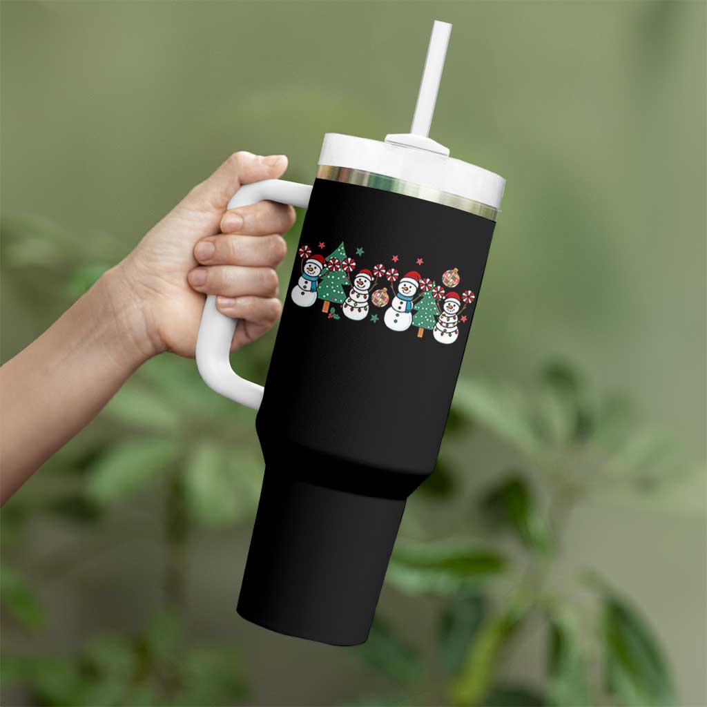 Funny Christmas Cheer Gift Tumbler With Handle Santa Snowman Cheerleaders - Wonder Print Shop