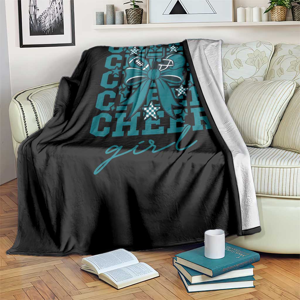 Cheer Girl Football Team Spirit Throw Blanket Cheerleading Gift - Wonder Print Shop
