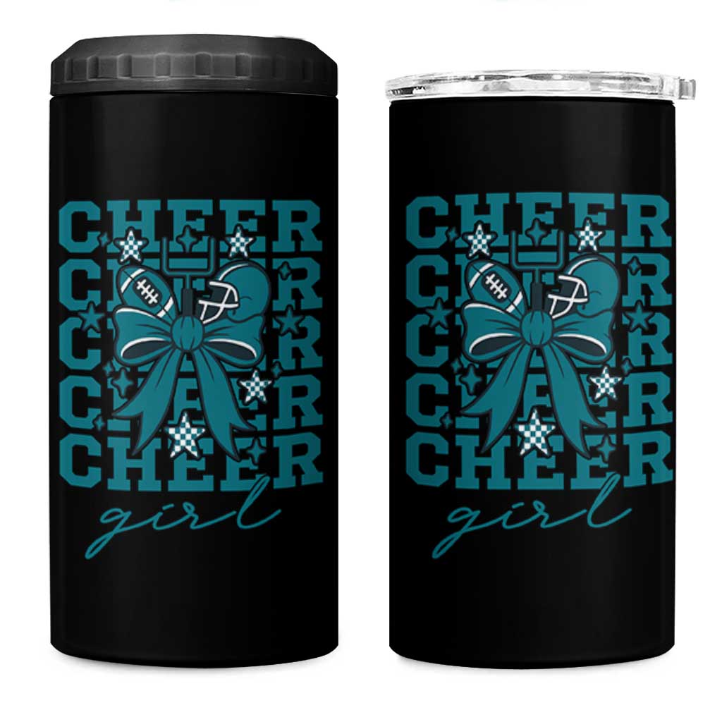 Cheer Girl Football Team Spirit 4 in 1 Can Cooler Tumbler Cheerleading Gift - Wonder Print Shop