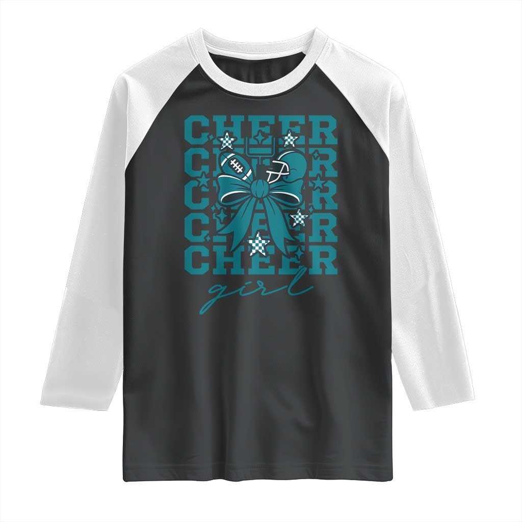 Cheer Girl Football Team Spirit Raglan Shirt Cheerleading Gift - Wonder Print Shop