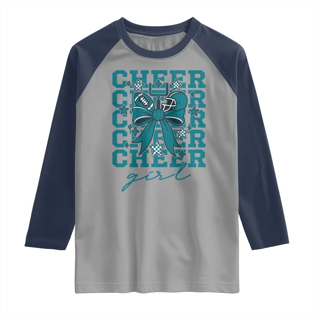 Cheer Girl Football Team Spirit Raglan Shirt Cheerleading Gift - Wonder Print Shop