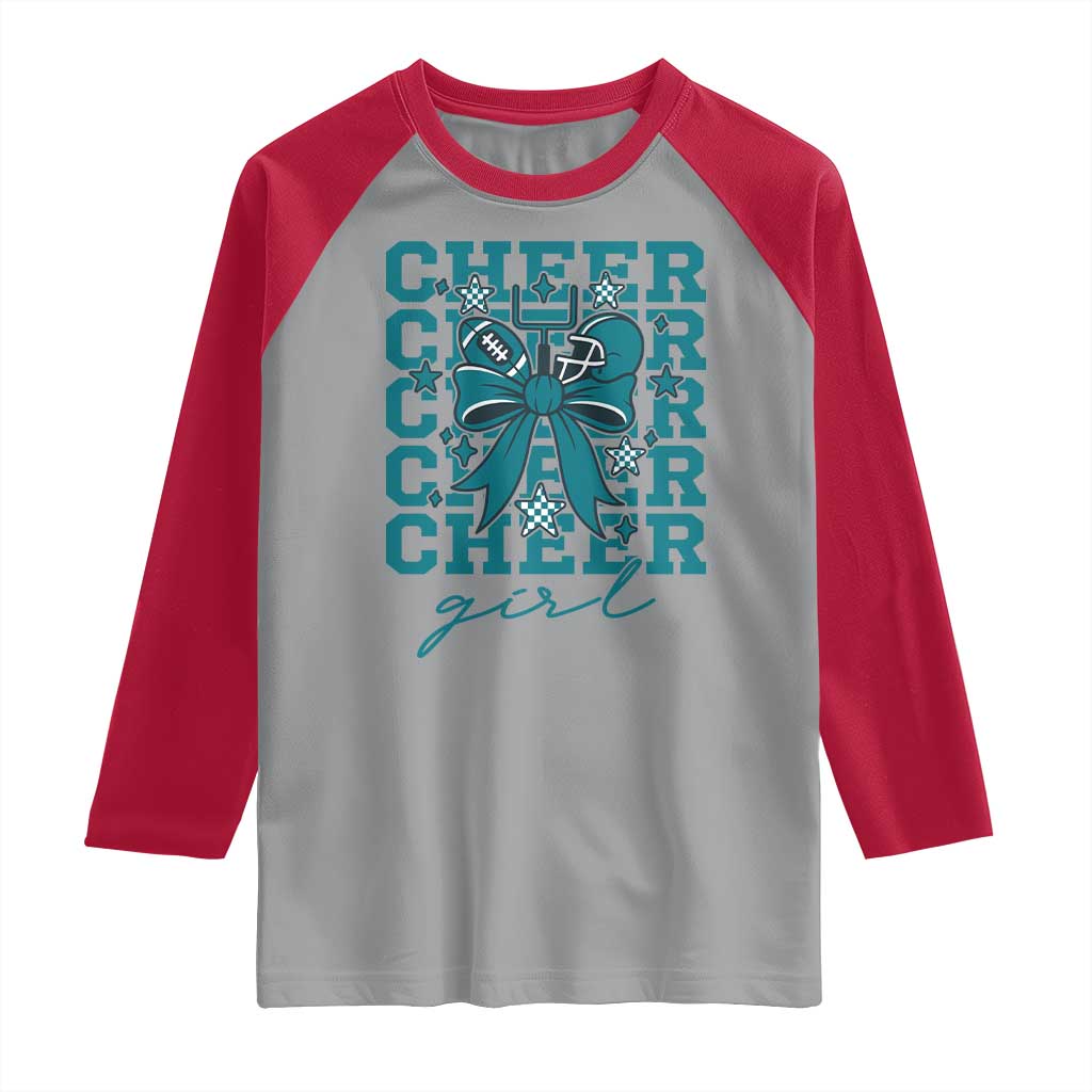 Cheer Girl Football Team Spirit Raglan Shirt Cheerleading Gift - Wonder Print Shop