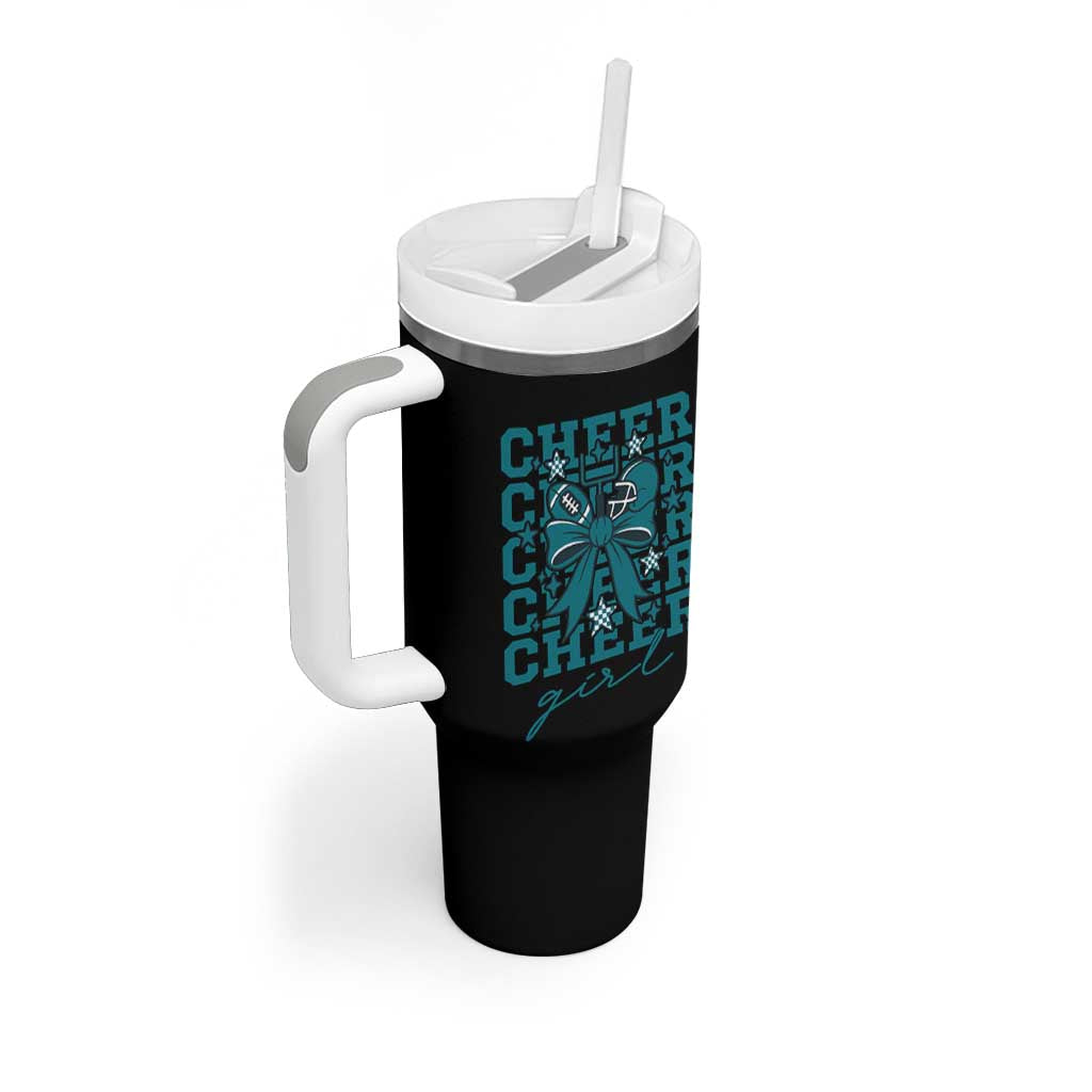Cheer Girl Football Team Spirit Tumbler With Handle Cheerleading Gift - Wonder Print Shop