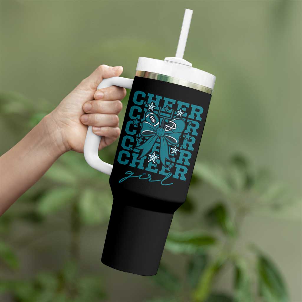 Cheer Girl Football Team Spirit Tumbler With Handle Cheerleading Gift - Wonder Print Shop
