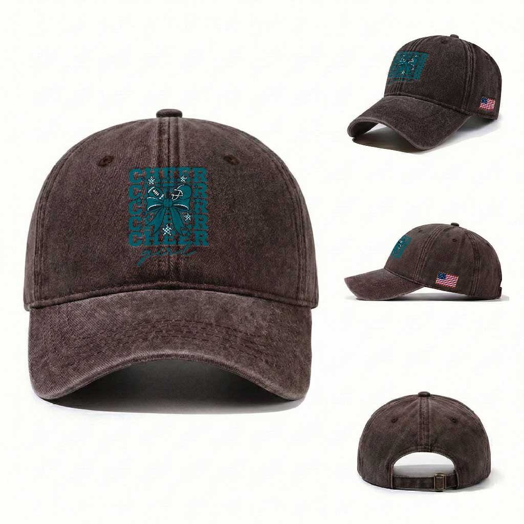 Cheer Girl Football Team Spirit Washed Cotton Baseball Cap Cheerleading Gift