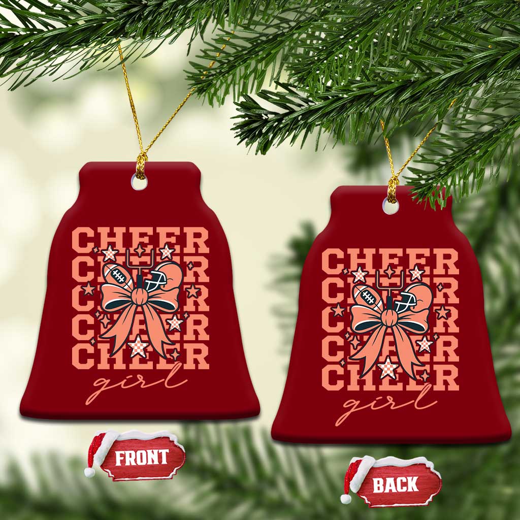 Cheer Girl Football Team Spirit Ceramic Ornament Gift For Cheerleader - Wonder Print Shop
