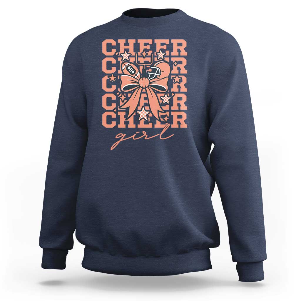 Cheer Girl Football Team Spirit Sweatshirt Gift For Cheerleader - Wonder Print Shop