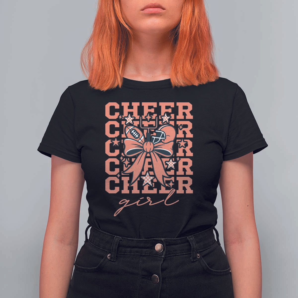 Cheer Girl Football Team Spirit T Shirt For Women Gift For Cheerleader - Wonder Print Shop