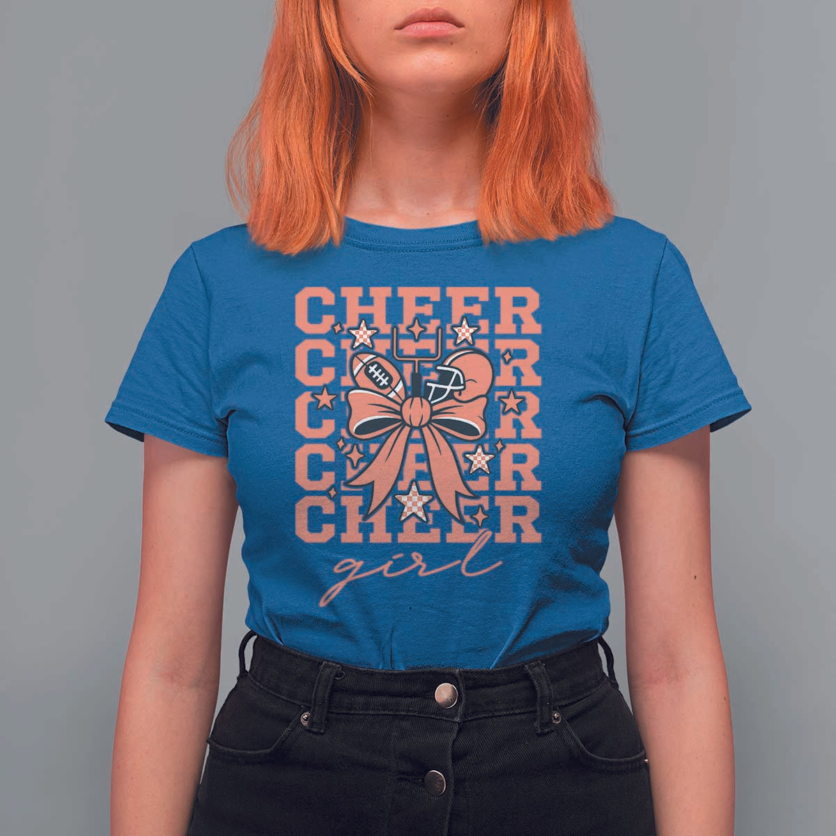 Cheer Girl Football Team Spirit T Shirt For Women Gift For Cheerleader - Wonder Print Shop