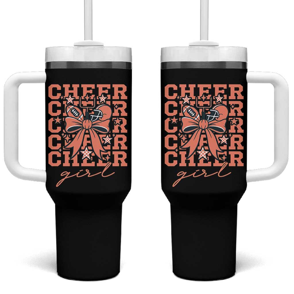 Cheer Girl Football Team Spirit Tumbler With Handle Gift For Cheerleader - Wonder Print Shop
