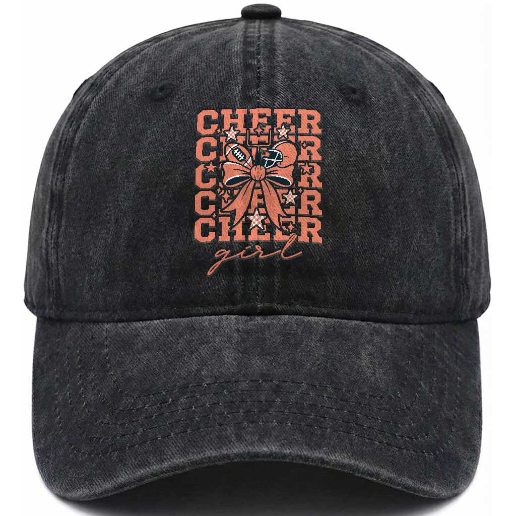 Cheer Girl Football Team Spirit Washed Cotton Baseball Cap Gift For Cheerleader