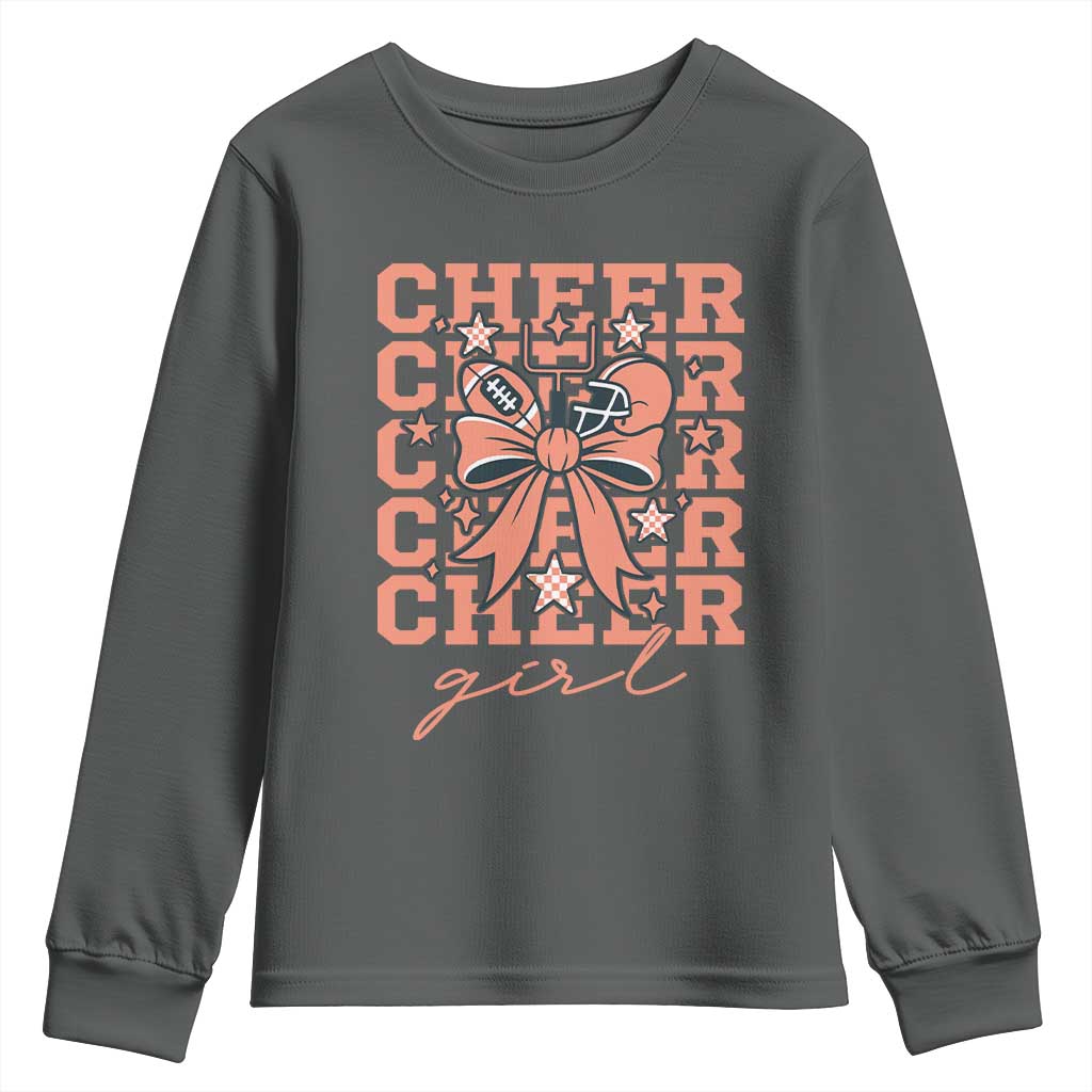 Cheer Girl Football Team Spirit Youth Sweatshirt Gift For Cheerleader - Wonder Print Shop