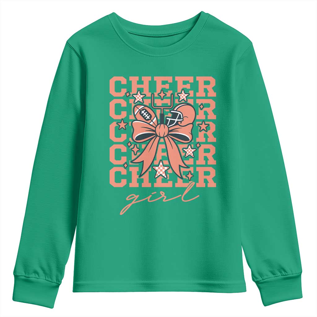 Cheer Girl Football Team Spirit Youth Sweatshirt Gift For Cheerleader - Wonder Print Shop