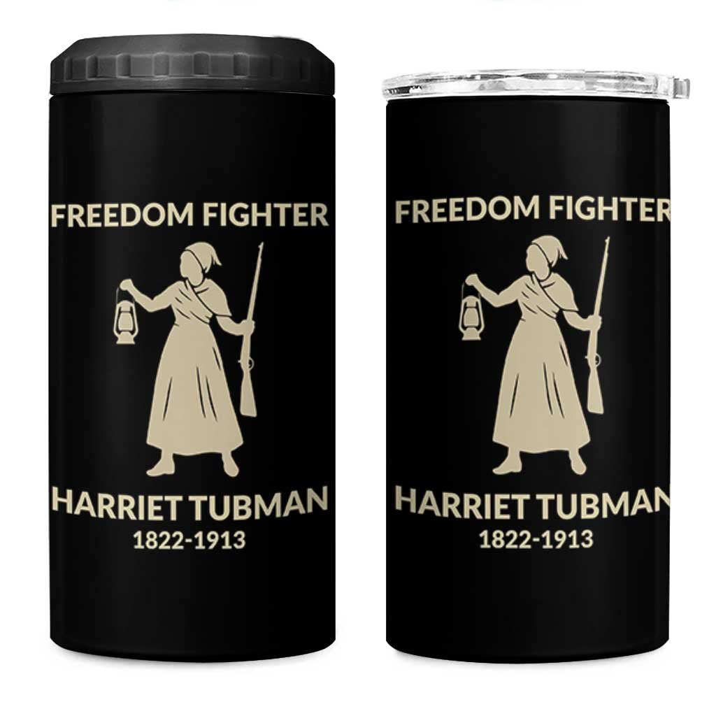 Harriet Tubman Freedom Fighter 4 in 1 Can Cooler Tumbler History Lover Gift - Wonder Print Shop