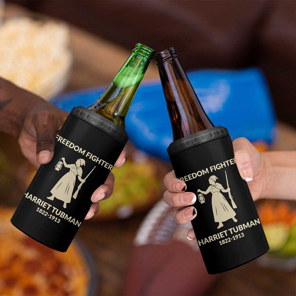 Harriet Tubman Freedom Fighter 4 in 1 Can Cooler Tumbler History Lover Gift - Wonder Print Shop