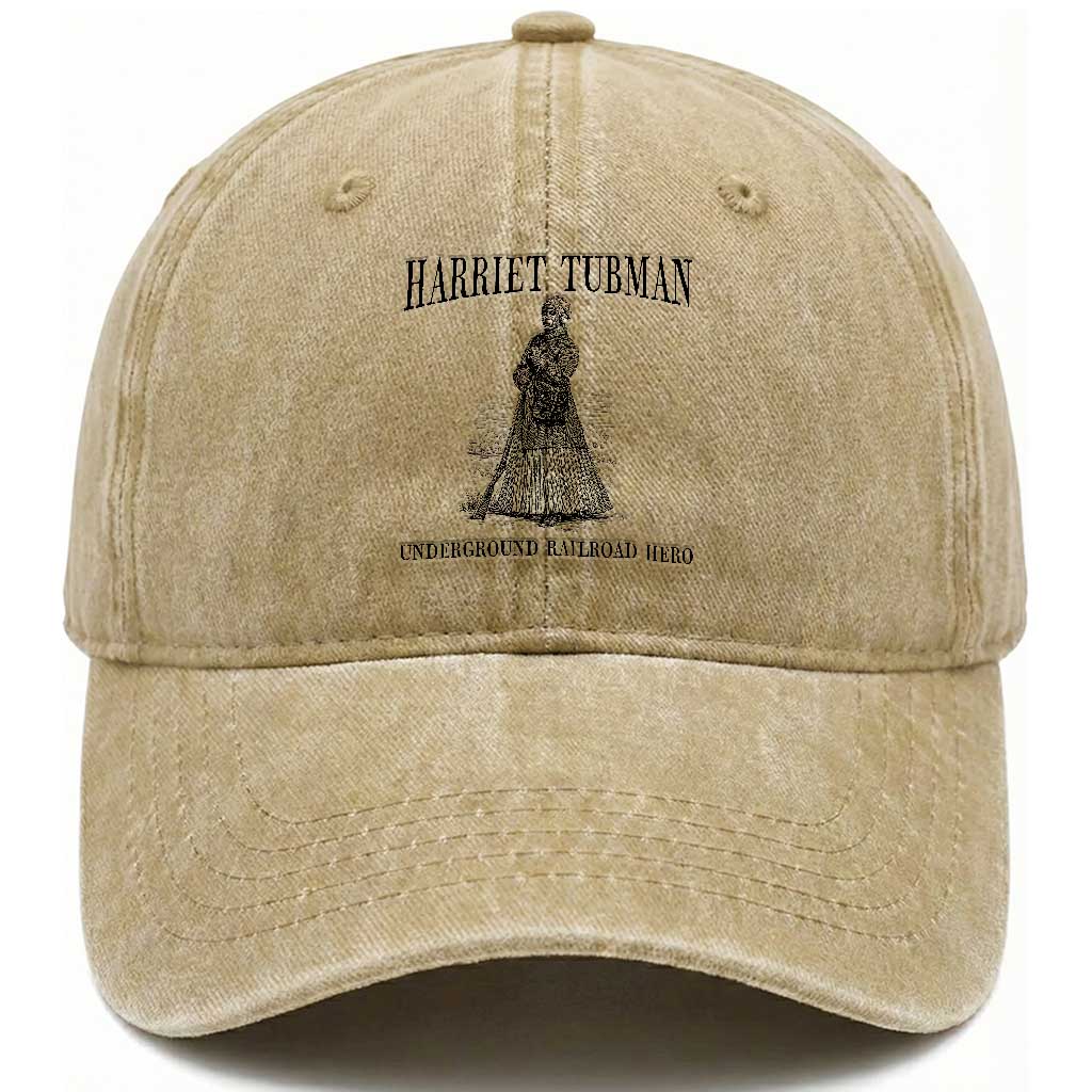 Harriet Tubman Washed Cotton Baseball Cap Underground Railroad Freedom Leader