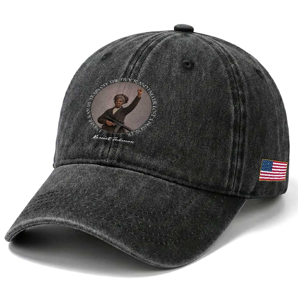 Harriet Tubman Quote Washed Cotton Baseball Cap I Never Ran My Train Off The Track