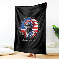 Harriet Tubman Patriotic Throw Blanket Black History Month Gift