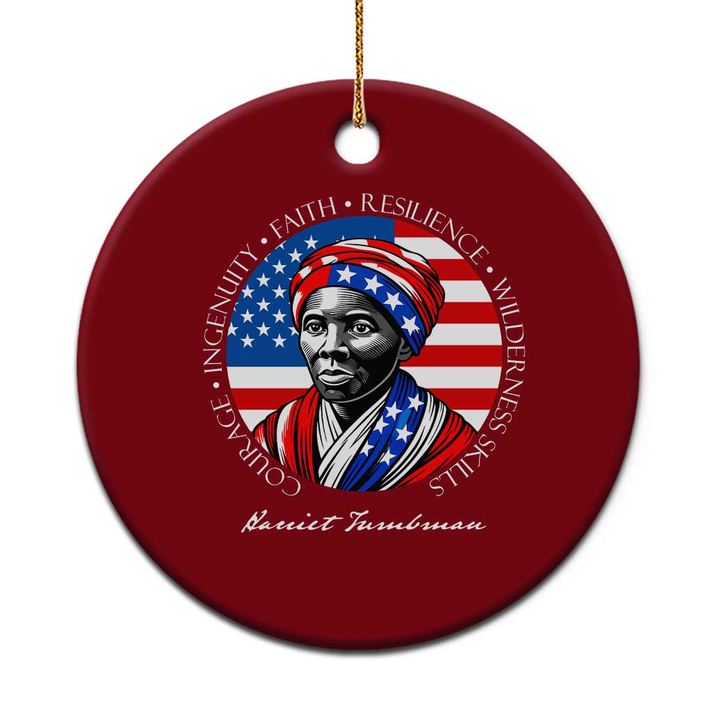 Harriet Tubman Patriotic Ceramic Ornament Black History Month Gift