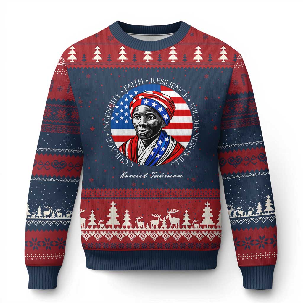 Harriet Tubman Patriotic Ugly Christmas Sweater Black History Month Gift