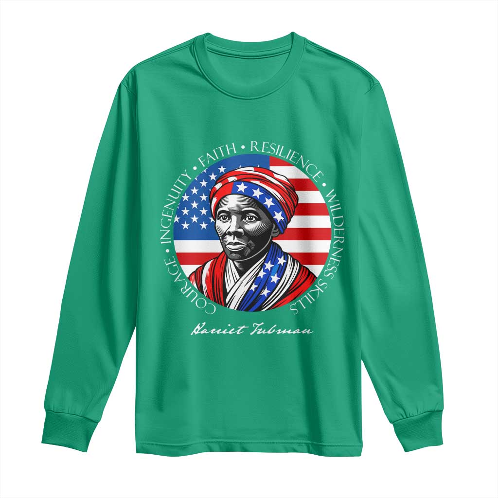 Harriet Tubman Patriotic Long Sleeve Shirt Black History Month Gift