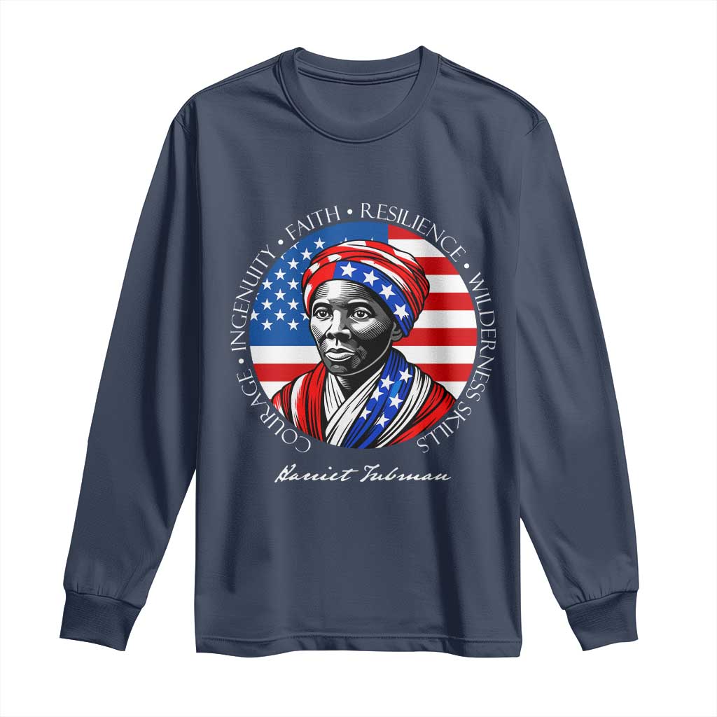Harriet Tubman Patriotic Long Sleeve Shirt Black History Month Gift