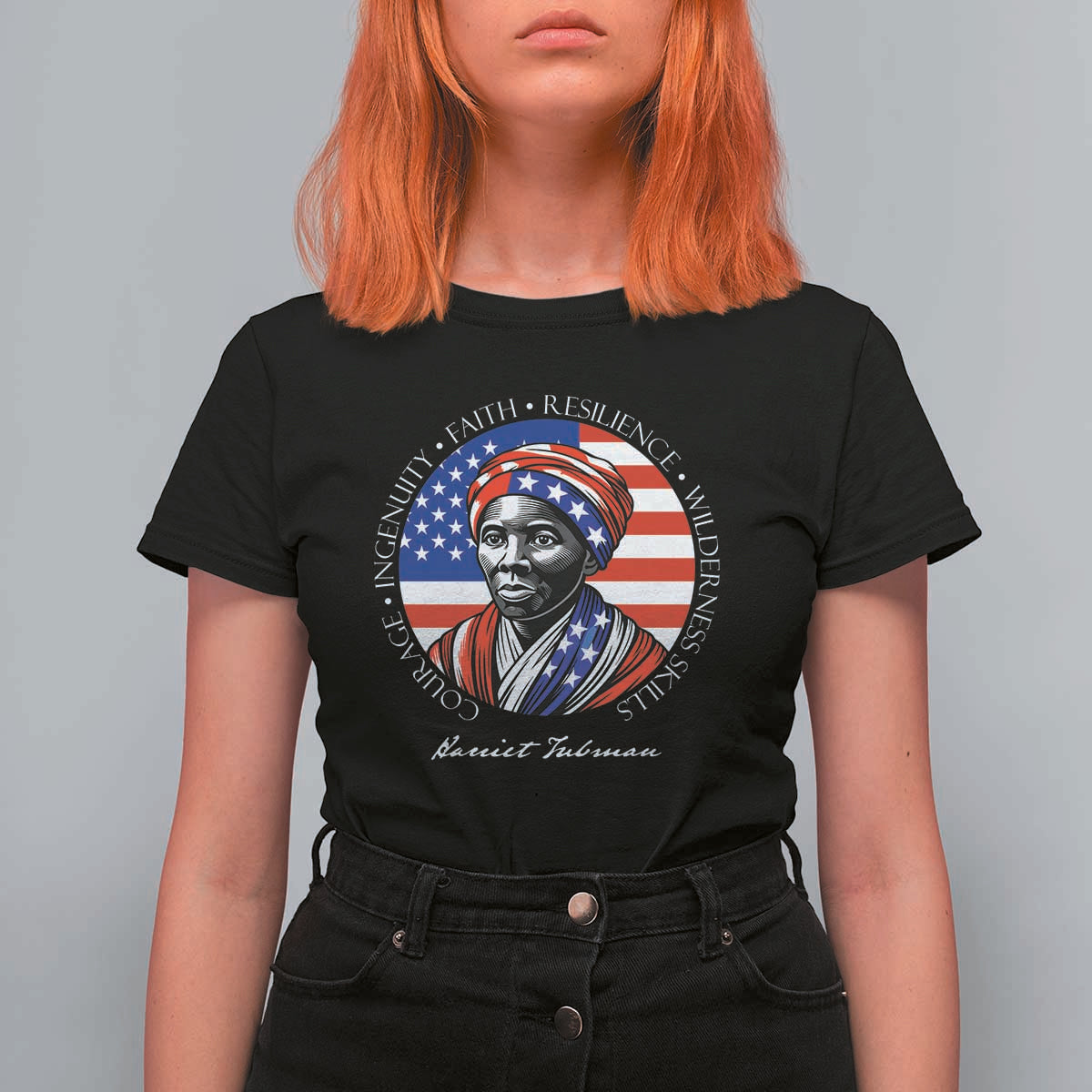 Harriet Tubman Patriotic T Shirt For Women Black History Month Gift