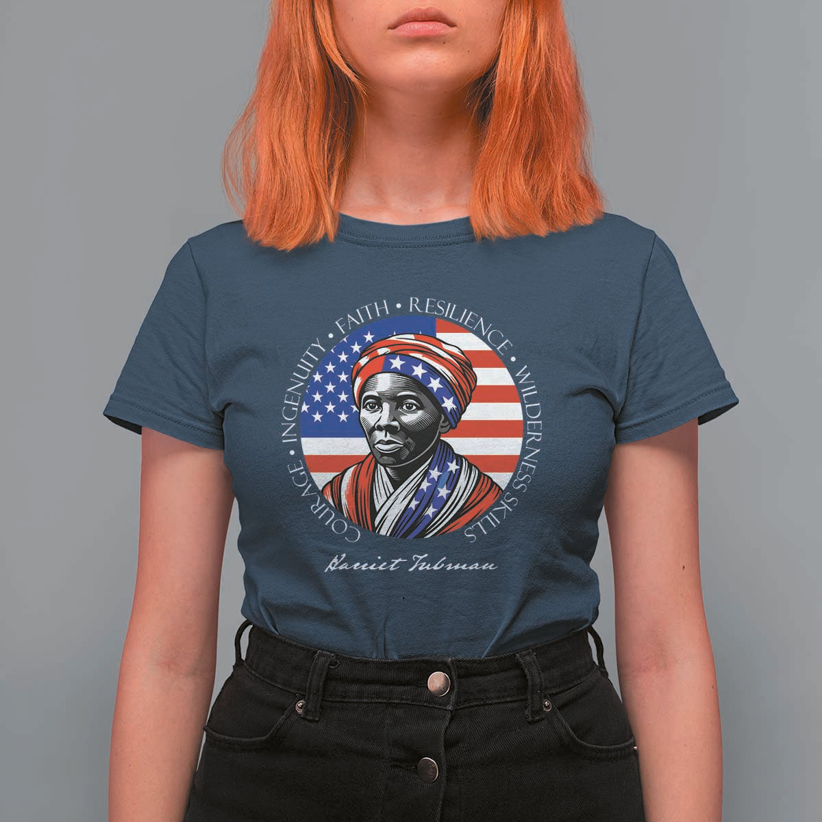 Harriet Tubman Patriotic T Shirt For Women Black History Month Gift
