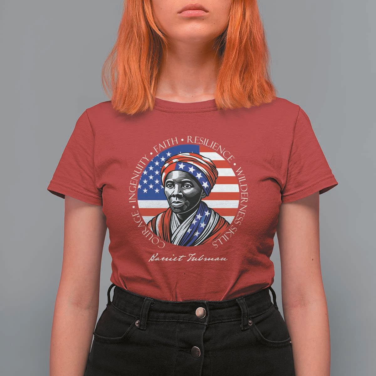 Harriet Tubman Patriotic T Shirt For Women Black History Month Gift