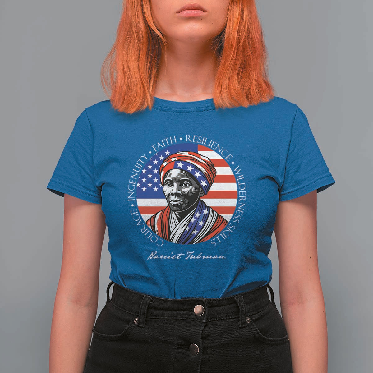 Harriet Tubman Patriotic T Shirt For Women Black History Month Gift
