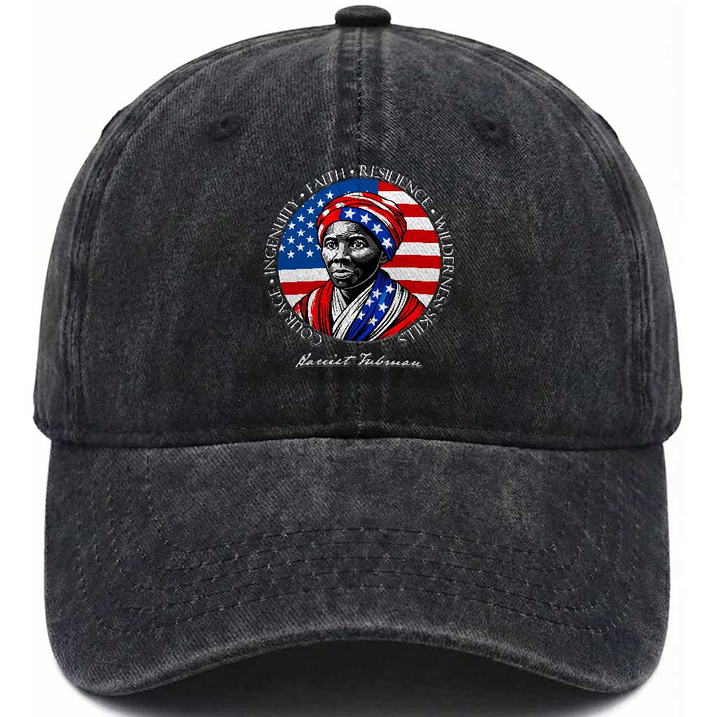 Harriet Tubman Patriotic Washed Cotton Baseball Cap Black History Month Gift