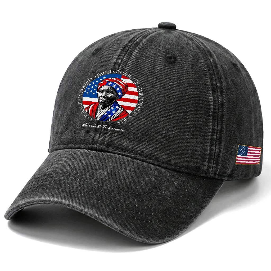 Harriet Tubman Patriotic Washed Cotton Baseball Cap Black History Month Gift