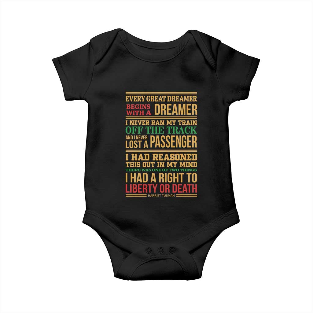 Harriet Tubman Powerful Quote Baby Onesie Strong Black Women Pride - Wonder Print Shop