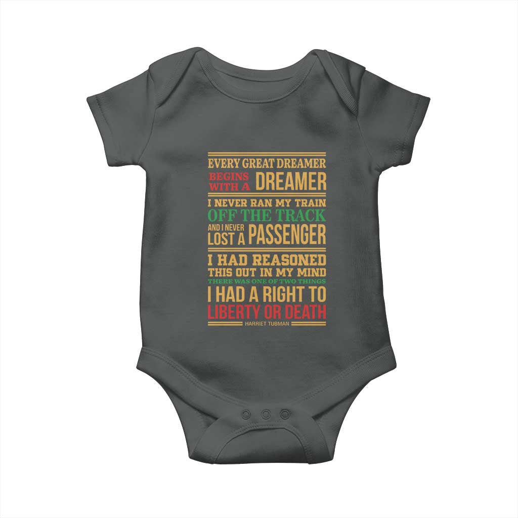 Harriet Tubman Powerful Quote Baby Onesie Strong Black Women Pride - Wonder Print Shop