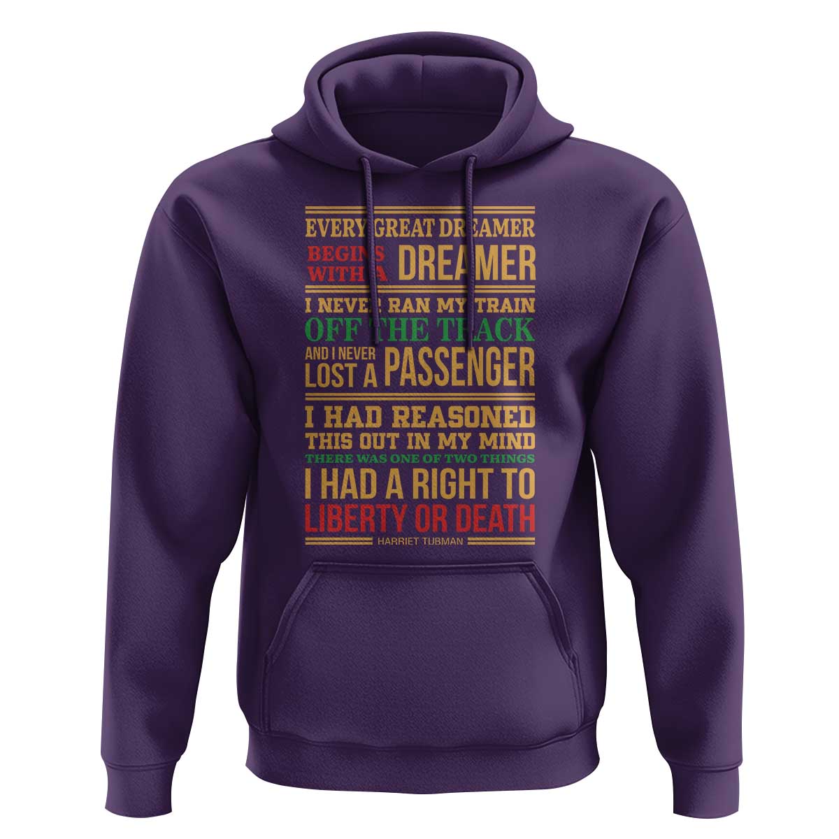 Harriet Tubman Powerful Quote Hoodie Strong Black Women Pride - Wonder Print Shop