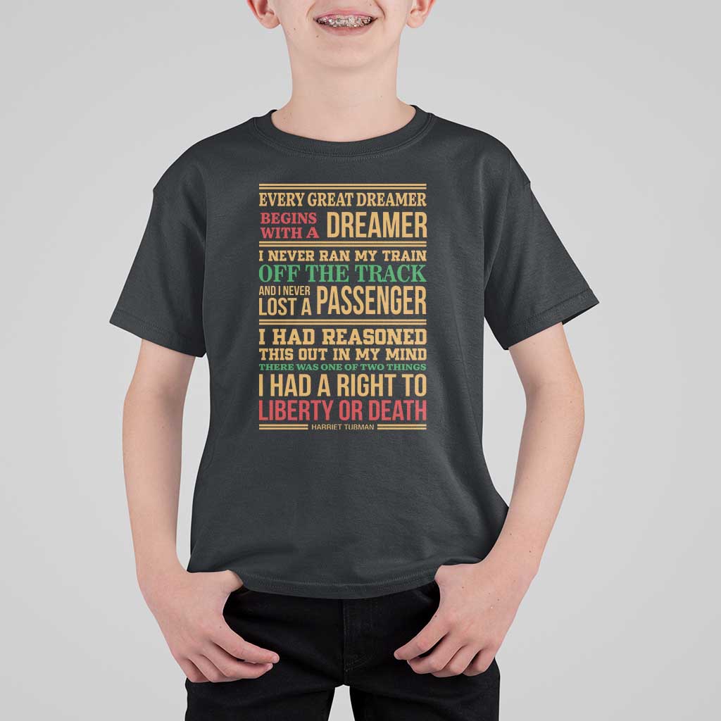 Harriet Tubman Powerful Quote T Shirt For Kid Strong Black Women Pride - Wonder Print Shop