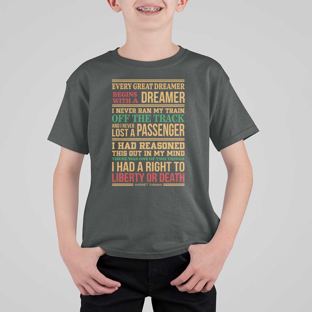 Harriet Tubman Powerful Quote T Shirt For Kid Strong Black Women Pride - Wonder Print Shop