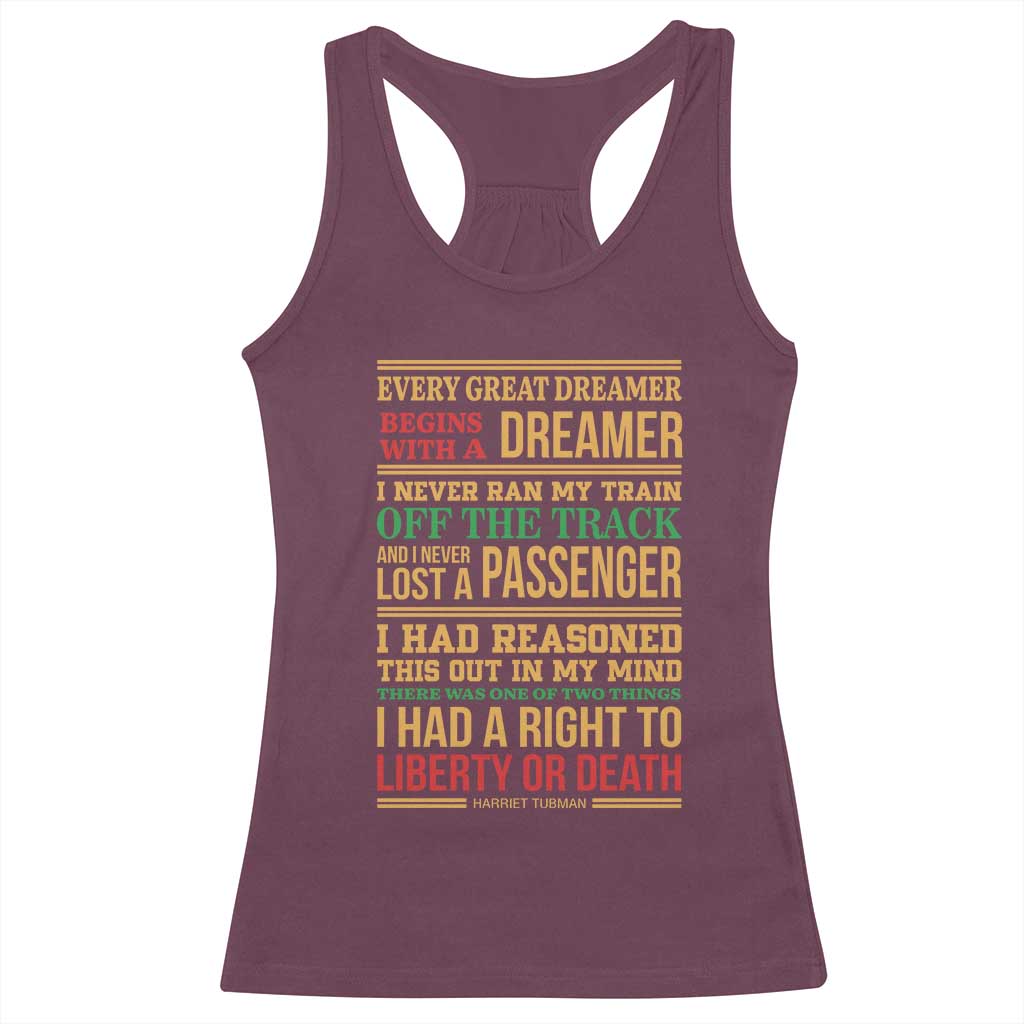 Harriet Tubman Powerful Quote Racerback Tank Top Strong Black Women Pride - Wonder Print Shop