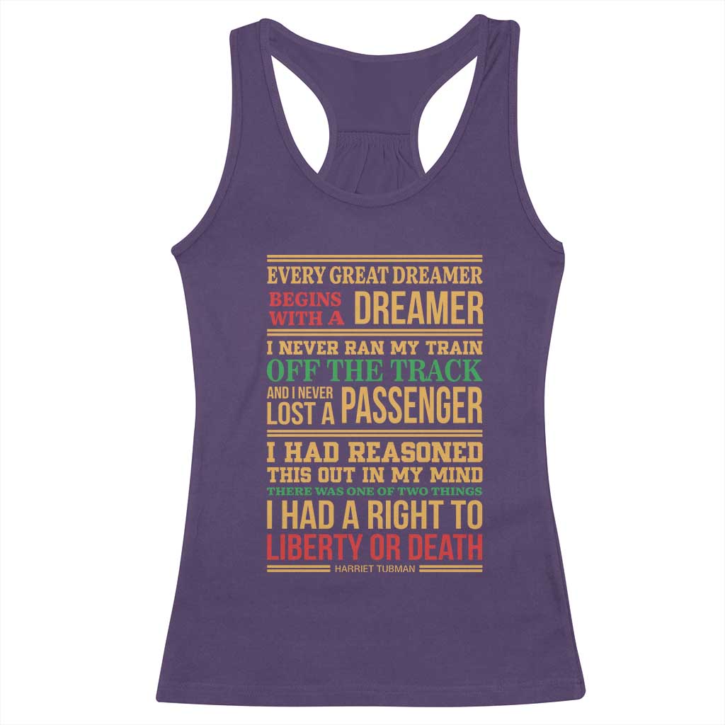 Harriet Tubman Powerful Quote Racerback Tank Top Strong Black Women Pride - Wonder Print Shop