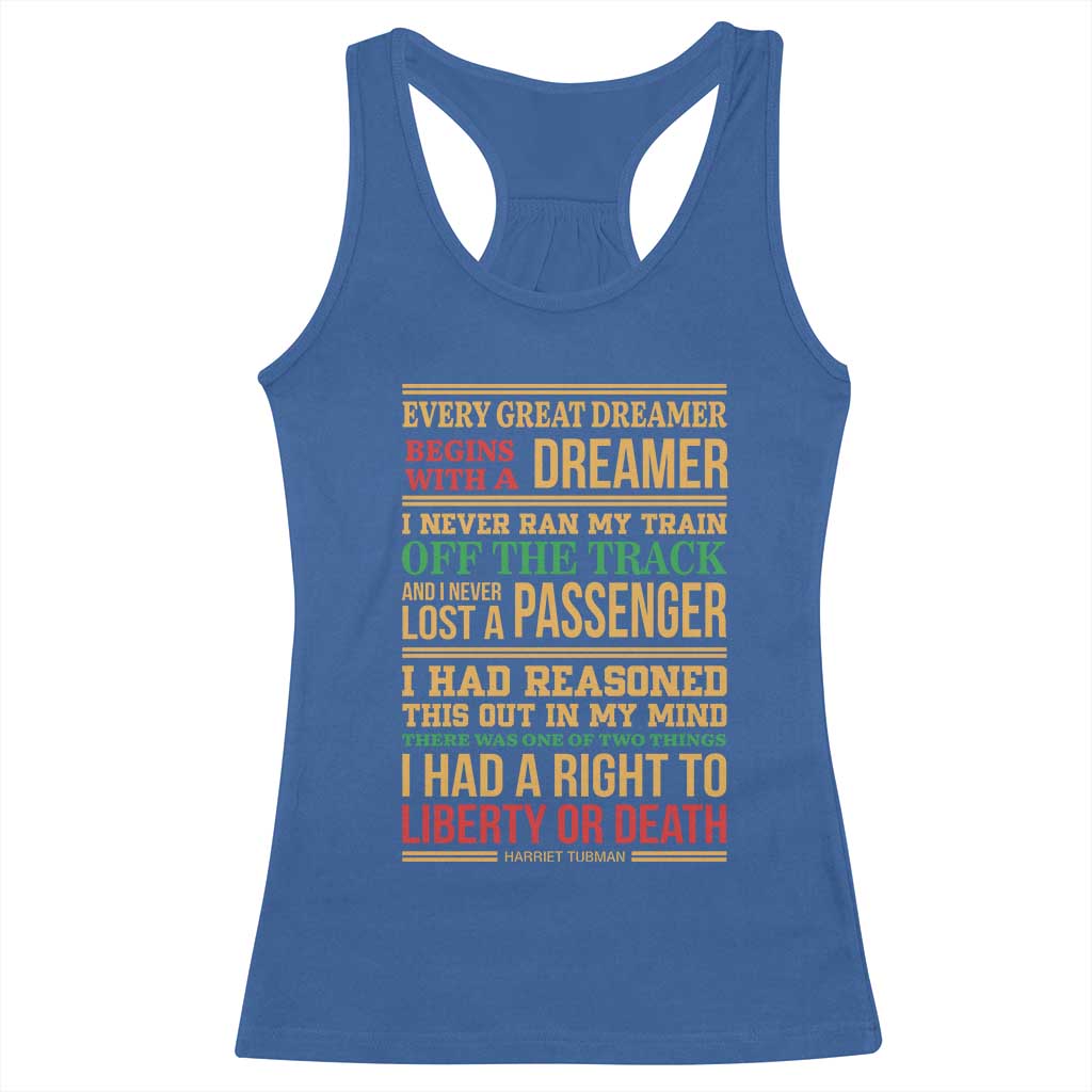Harriet Tubman Powerful Quote Racerback Tank Top Strong Black Women Pride - Wonder Print Shop