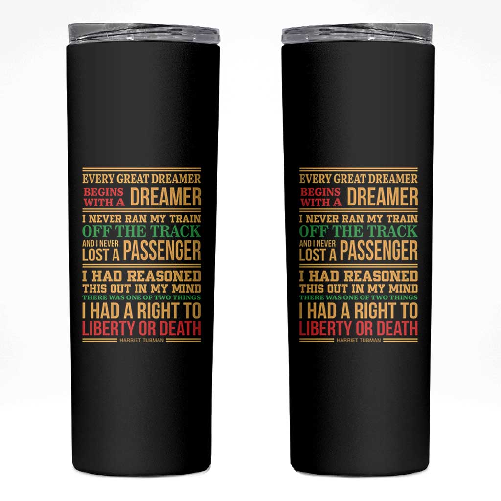 Harriet Tubman Powerful Quote Skinny Tumbler Strong Black Women Pride - Wonder Print Shop