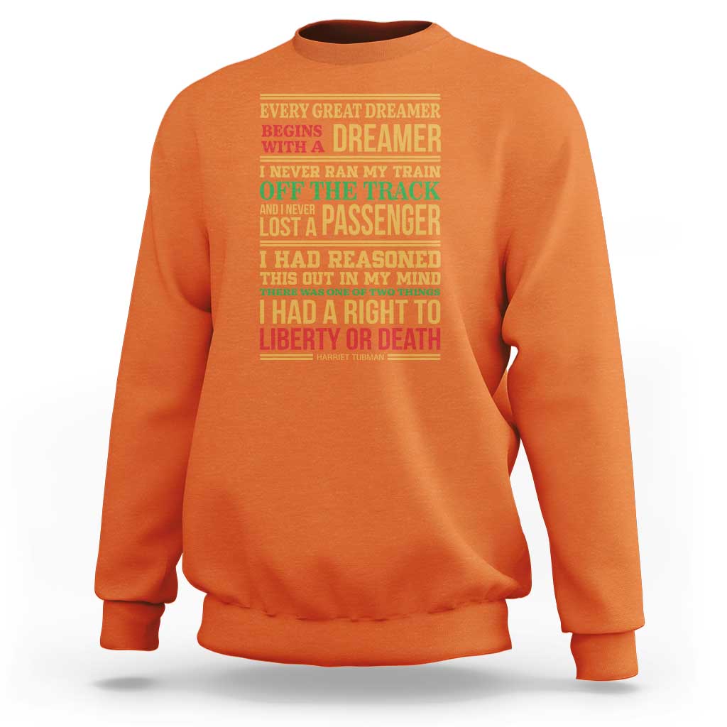 Harriet Tubman Powerful Quote Sweatshirt Strong Black Women Pride - Wonder Print Shop